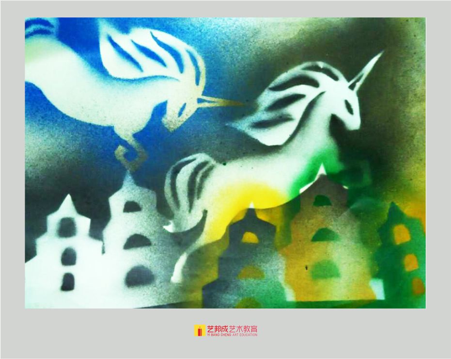 喷漆版画/6-8岁学员作品